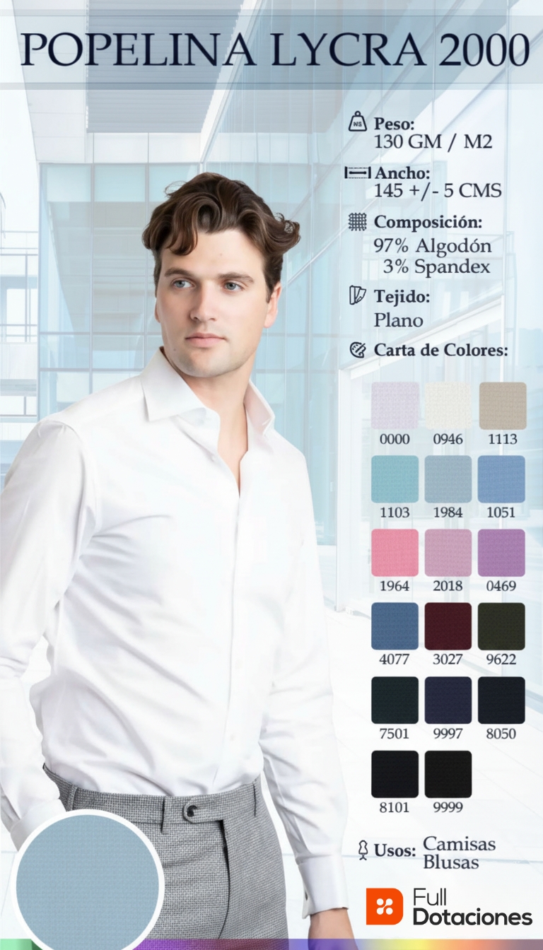 4.2 Popelina Lycra 2000 (97% algodón _ 3% spandex, 130 g_m², plano) 4.2 Popelina Lycra 2000 (97% algodón _ 3% spandex, 130 g_m², plano)4.2 Popelina Lycra 2000 (97% algodón _ 3% spandex, 130 g_m², plano)