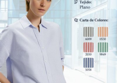 4.9 Oxford Rayas 7952 (55% algodón / 45% poliéster, 155 g/m², plano)