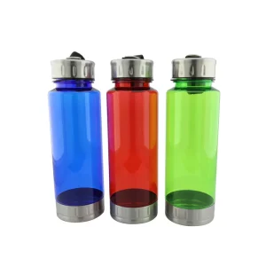Botella Plástica con Base Metálica y Argolla 700 ml