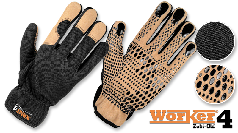 guante industrial antideslizante poliester cuero sintetico