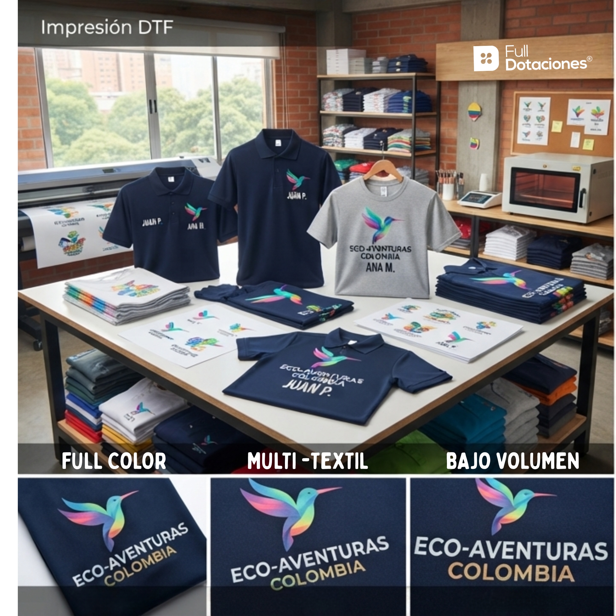 Logos en DTF para uniformes empresariales Logos en DTF para uniformes empresariales