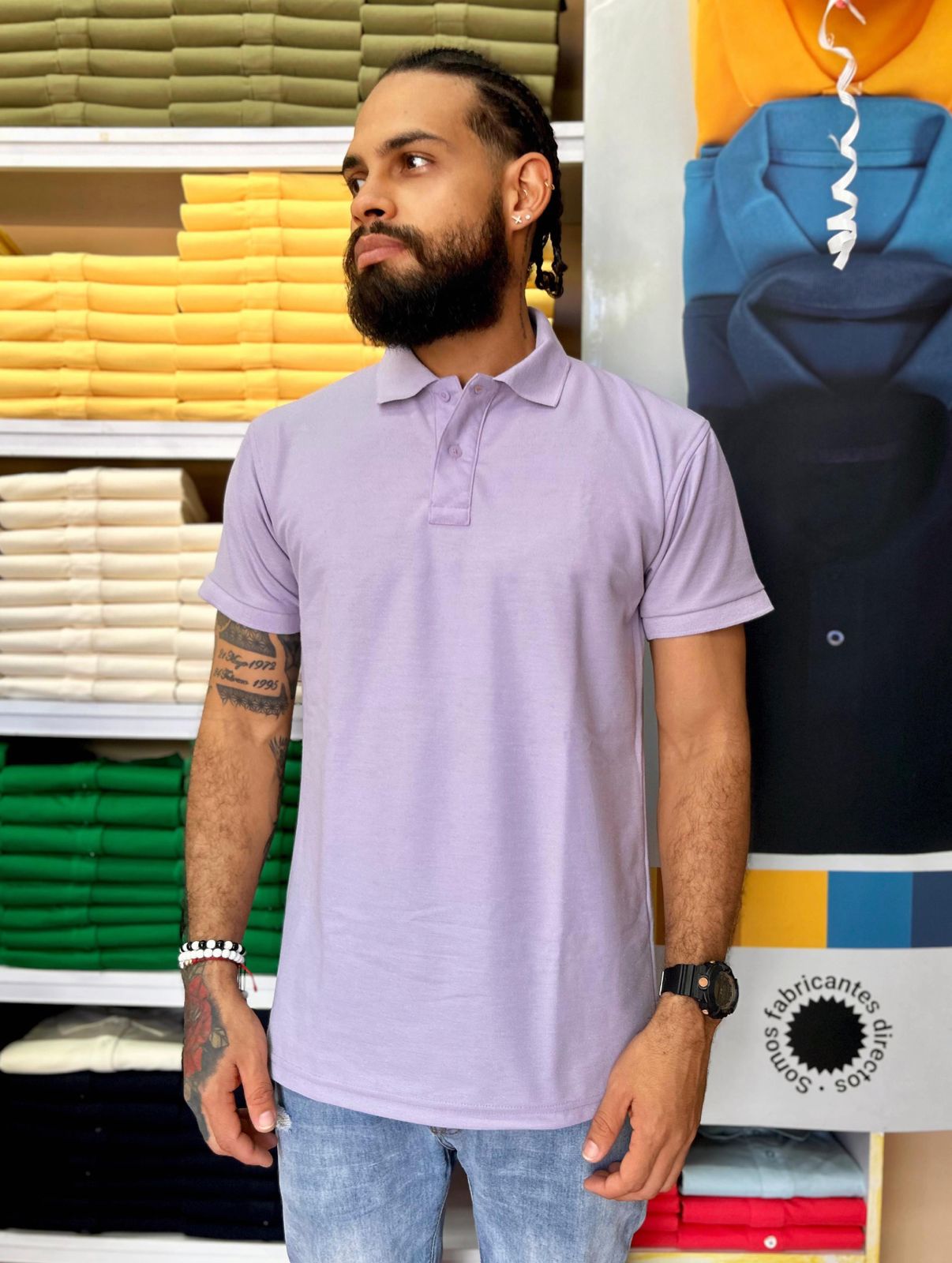 Camiseta Tipo Polo al por Mayor Lila
