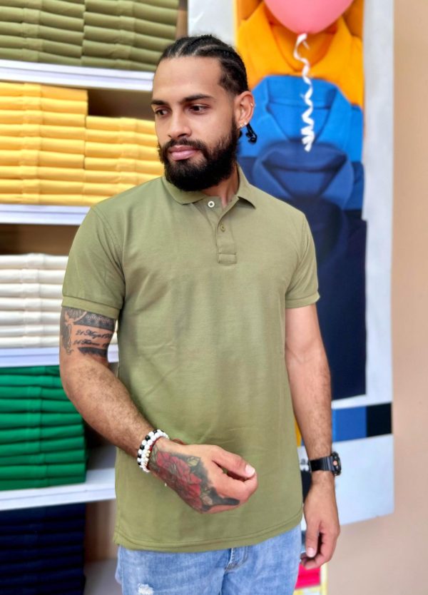 Camiseta Tipo Polo al por Mayor Verde Militar