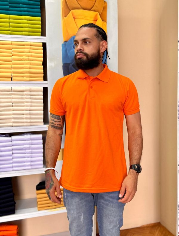 Camiseta Tipo Polo al por Mayor Naranja