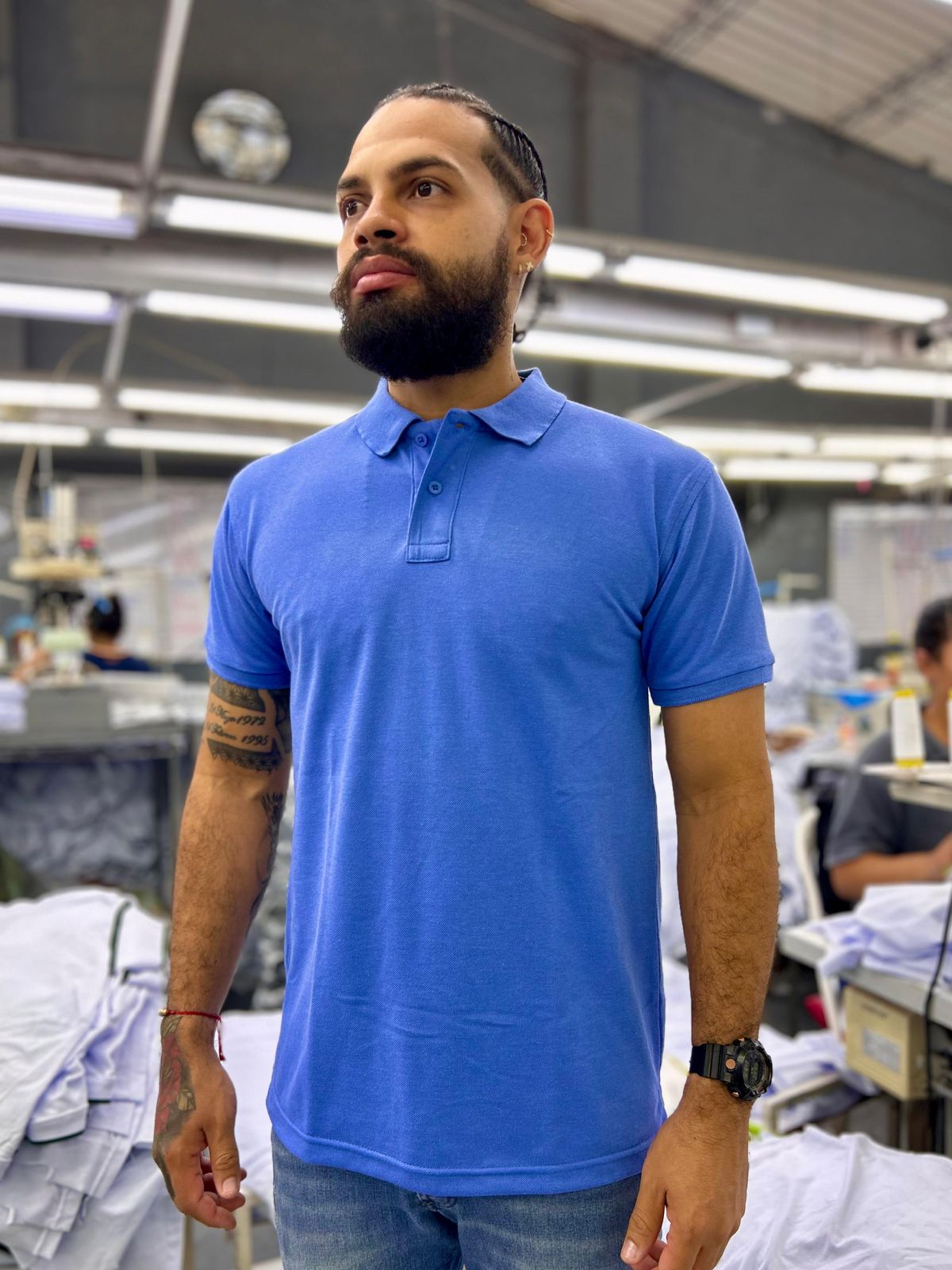 Camiseta Tipo Polo al por Mayor Azul Turquesa