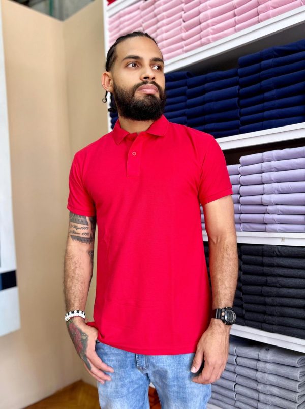 Camiseta Tipo Polo al por Mayor Rojo
