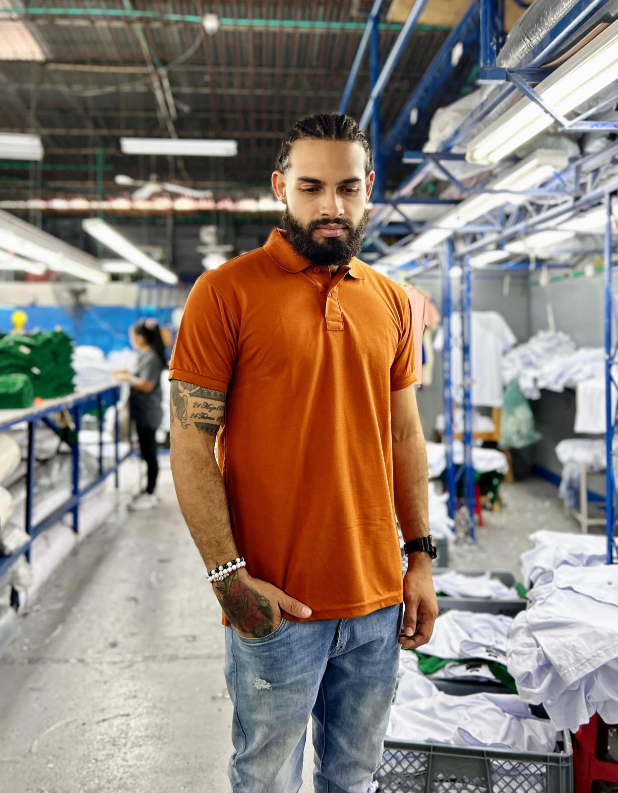 Camiseta Tipo Polo al por Mayor Terracota